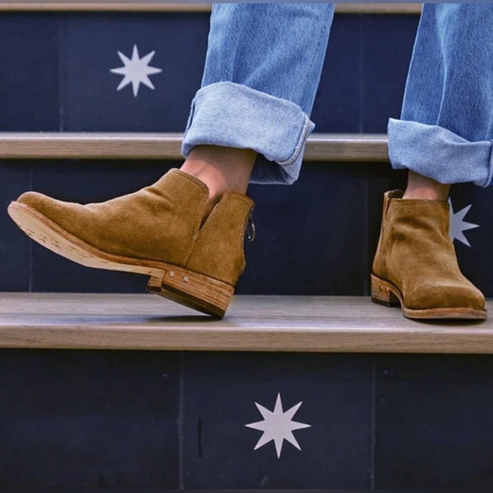 Beek! Ankle Bootie/“Falcon” Suede/Zip-up/Chestnut/Size-7.5 - Picture 2 of 16